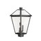 Z-Lite Talbot 3 Light Outdoor Post Mount Fixture, Black & Clear Beveled 579PHXLS-BK - alternate 2